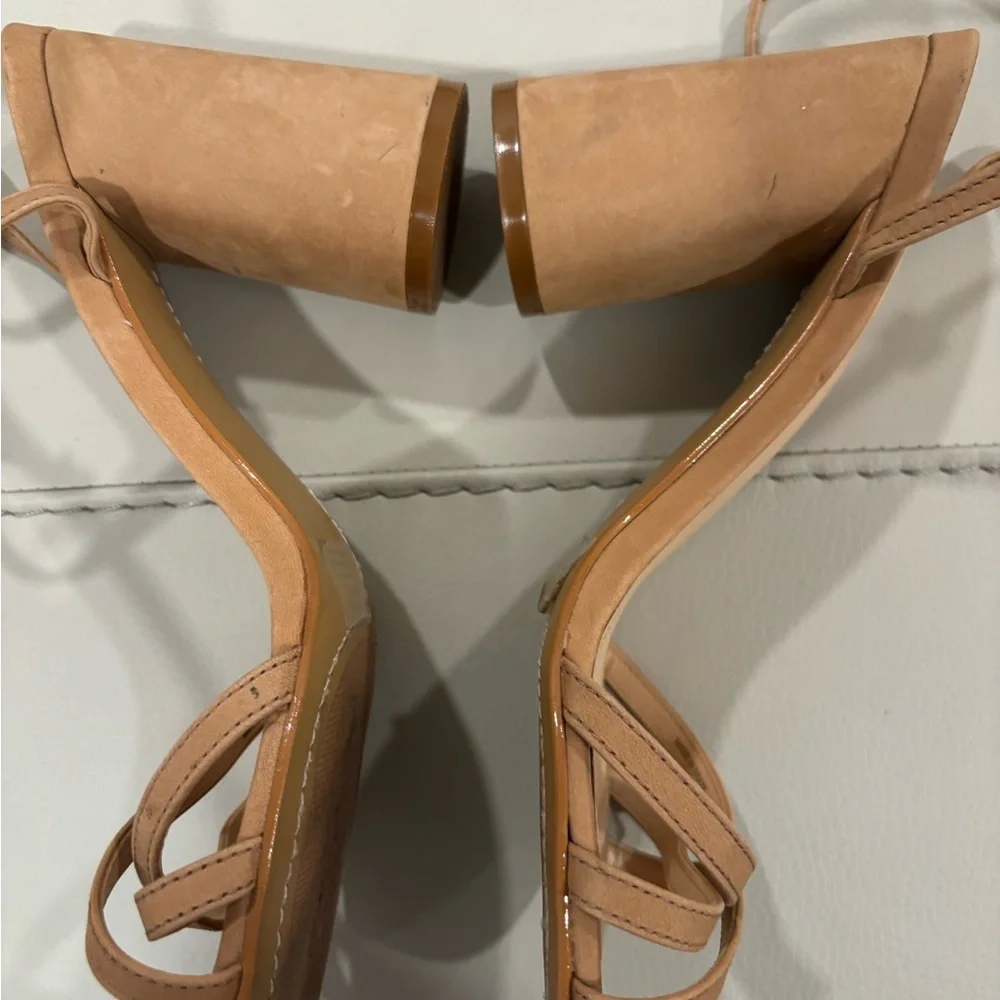 Women's Vince Camuto Kantiel High Heel Ankle Strap Sandal Pump Amendoa Nude - Picture 3 of 12